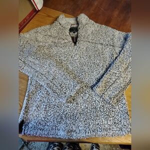 Cozy Women's Gray Sherpa Pullover Hoodie